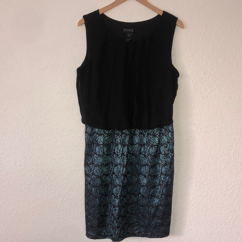 Teal/Black Cocktail Dress NWOT